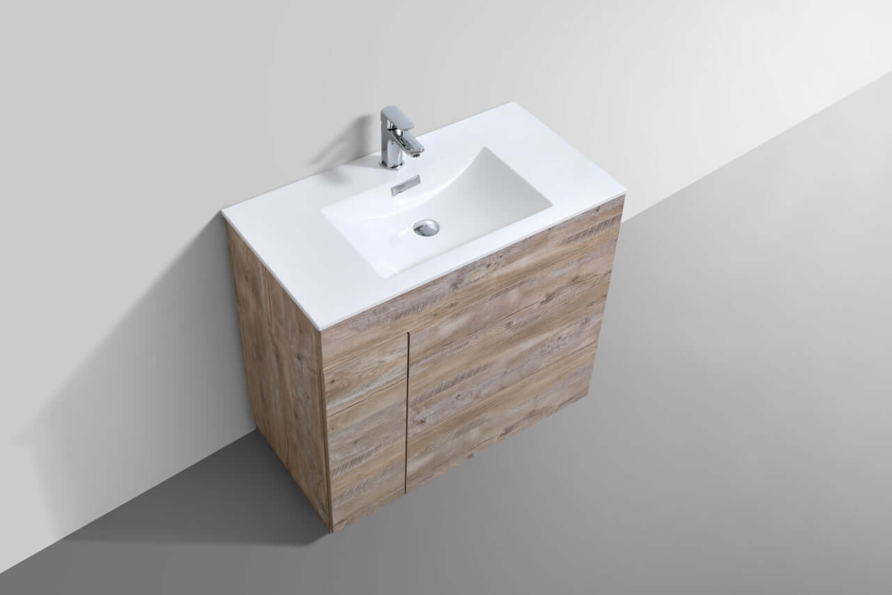 Milano 36" Nature Wood Modern Bathroom Vanity