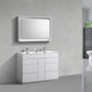 Milano 48" Double Sink High Glossy White Modern Bathroom Vanity