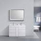 Milano 48" Double Sink High Glossy White Modern Bathroom Vanity