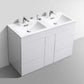 Milano 48" Double Sink High Glossy White Modern Bathroom Vanity