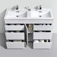 Milano 48" Double Sink High Glossy White Modern Bathroom Vanity