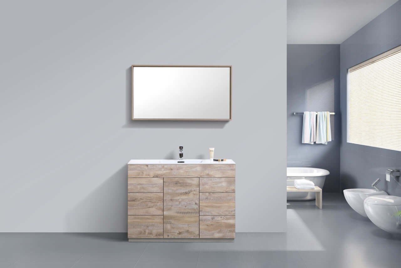 Milano 48" Single Sink Nature Wood Modern Bathroom Vanity