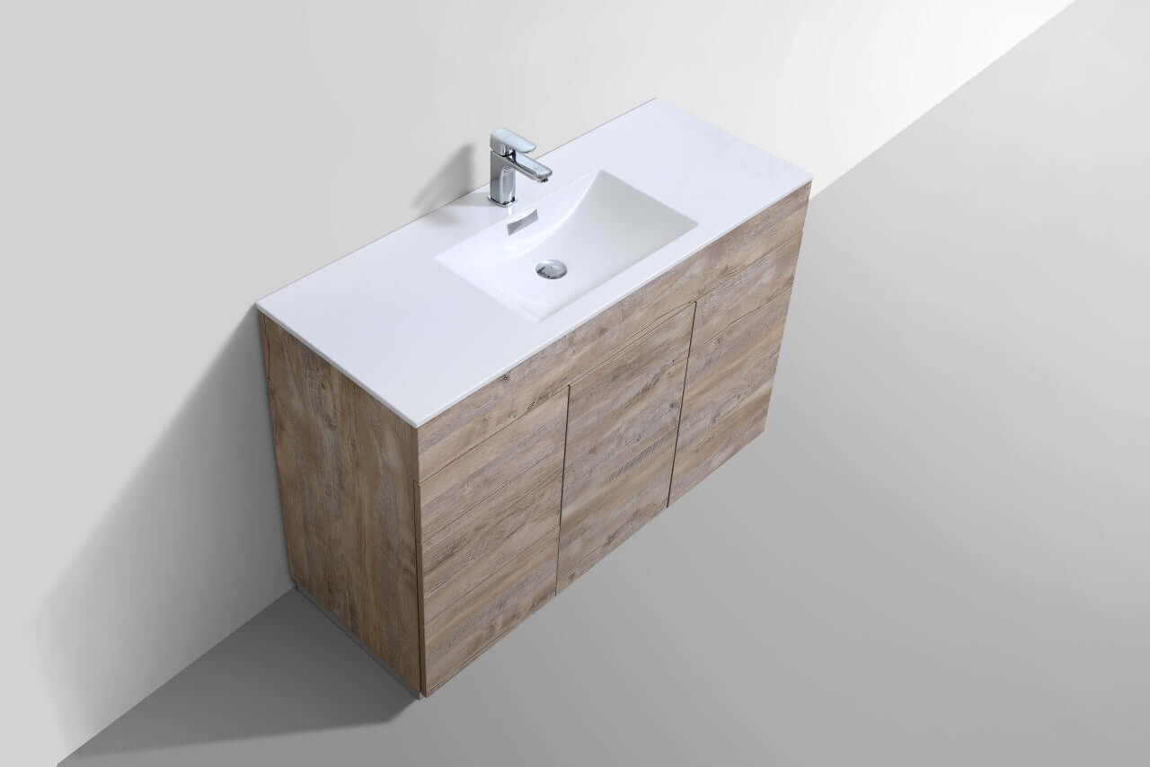 Milano 48" Single Sink Nature Wood Modern Bathroom Vanity