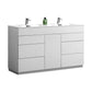 Milano 48" Single Sink Nature Wood Modern Bathroom Vanity