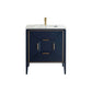 Vetro 30'' Gloss Blue Vanity W/ Quartz Counter Top (Back Splash Free)