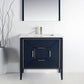 Vetro 36'' Gloss Blue Vanity W/ Quartz Counter Top (Back Splash Free)