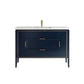 Vetro 48'' Gloss Blue Vanity W/ Quartz Counter Top (Back Splash Free)