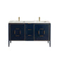 Vetro 60'' Gloss Blue Vanity W/ Quartz Counter Top (Back Splash Free)