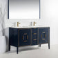 Vetro 60'' Gloss Blue Vanity W/ Quartz Counter Top (Back Splash Free)