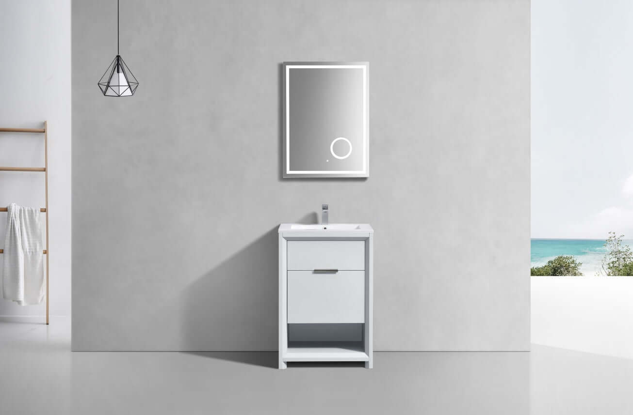 NUDO 24″ Modern bathroom Vanity in Teal Green Finish & White