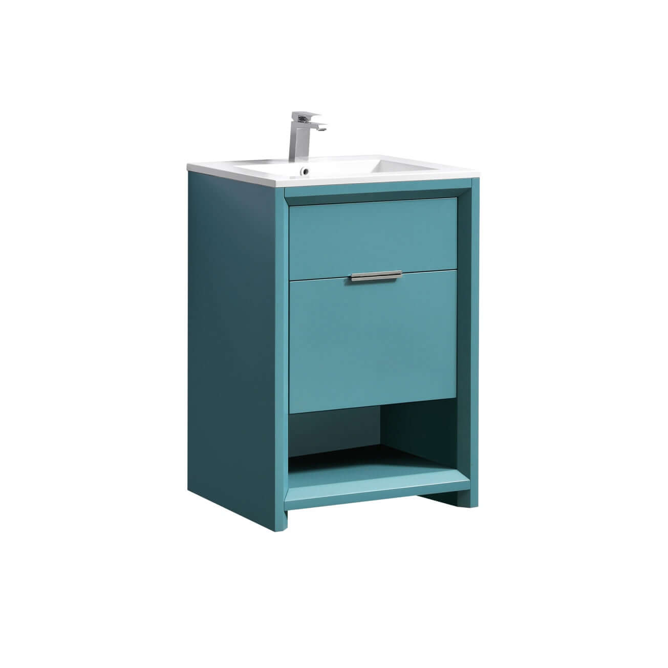 NUDO 24″ Modern bathroom Vanity in Teal Green Finish & White