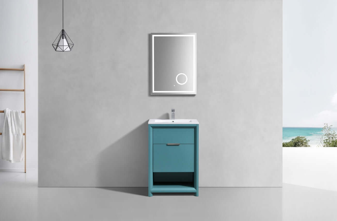 NUDO 24″ Modern bathroom Vanity in Teal Green Finish & White