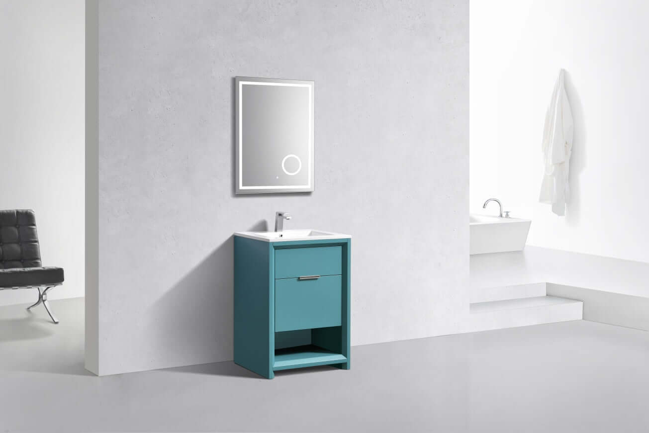 NUDO 24″ Modern bathroom Vanity in Teal Green Finish & White