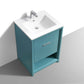 NUDO 24″ Modern bathroom Vanity in Teal Green Finish & White