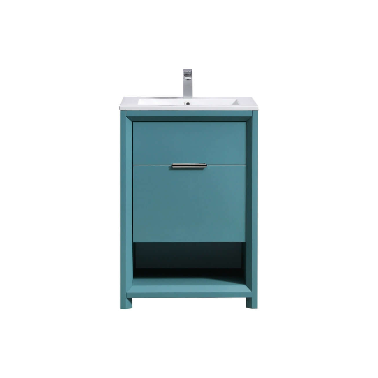 NUDO 24″ Modern bathroom Vanity in Teal Green Finish & White