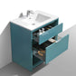 NUDO 32″ Modern bathroom Vanity in Gloss White Finish & Teal Green