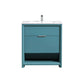 NUDO 32″ Modern bathroom Vanity in Gloss White Finish & Teal Green