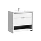 NUDO 36″ Modern bathroom Vanity in Gloss White Finish & Teal Green