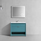 NUDO 36″ Modern bathroom Vanity in Gloss White Finish & Teal Green