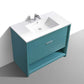 NUDO 36″ Modern bathroom Vanity in Gloss White Finish & Teal Green