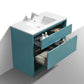NUDO 40″ Modern bathroom Vanity in Teal Green Finish & Gloss White Finish