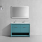 NUDO 48″ Double Sink Modern bathroom Vanity in Teal Green Finish & Gloss White Finish