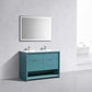 NUDO 48″ Double Sink Modern bathroom Vanity in Teal Green Finish & Gloss White Finish