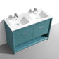 NUDO 48″ Double Sink Modern bathroom Vanity in Teal Green Finish & Gloss White Finish
