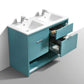 NUDO 48″ Double Sink Modern bathroom Vanity in Teal Green Finish & Gloss White Finish