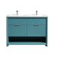NUDO 48″ Double Sink Modern bathroom Vanity in Teal Green Finish & Gloss White Finish