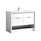 NUDO 48″ Single Sink Modern bathroom Vanity in Teal Green Finish & Gloss White Finish