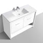 NUDO 48″ Single Sink Modern bathroom Vanity in Teal Green Finish & Gloss White Finish