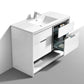 NUDO 48″ Single Sink Modern bathroom Vanity in Teal Green Finish & Gloss White Finish