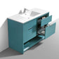 NUDO 48″ Single Sink Modern bathroom Vanity in Teal Green Finish & Gloss White Finish