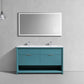 NUDO 60″ Double Sink Modern bathroom Vanity in Teal Green Finish & Gloss White Finish
