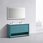 NUDO 60″ Double Sink Modern bathroom Vanity in Teal Green Finish & Gloss White Finish