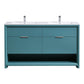 NUDO 60″ Double Sink Modern bathroom Vanity in Teal Green Finish & Gloss White Finish