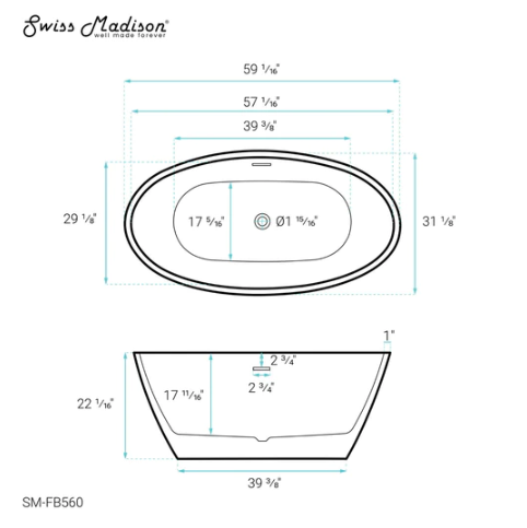 Manoir 60" Freestanding Bathtub