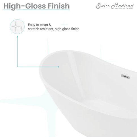 Ivy 60" Double Slipper Freestanding Bathtub