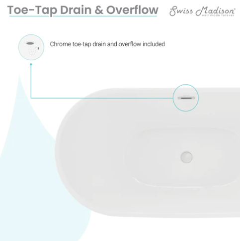 Ivy 60" Double Slipper Freestanding Bathtub