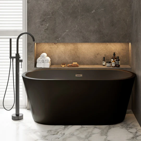 Claire 60" Freestanding Bathtub in Matte Black