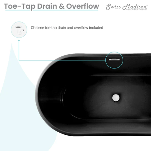 Claire 60" Freestanding Bathtub in Matte Black