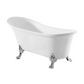 Cache Single Slipper, Clawfoot Soaking Acrylic Bathtub, Chrome Clawfoot