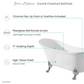 Cache Single Slipper, Clawfoot Soaking Acrylic Bathtub, Chrome Clawfoot