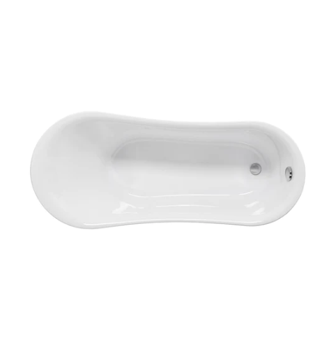 Cache Single Slipper, Clawfoot Soaking Acrylic Bathtub, Chrome Clawfoot