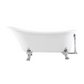 Cache Single Slipper, Clawfoot Soaking Acrylic Bathtub, Chrome Clawfoot