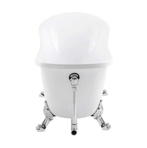 Cache Single Slipper, Clawfoot Soaking Acrylic Bathtub, Chrome Clawfoot