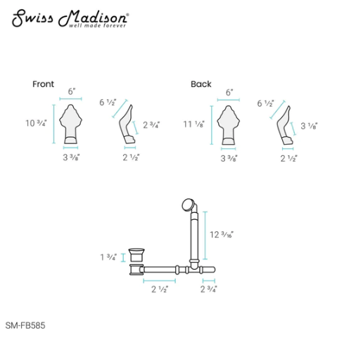 Cache Single Slipper, Clawfoot Soaking Acrylic Bathtub, Chrome Clawfoot