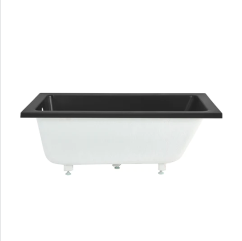 Voltaire 54"x30" Reversible Drain Drop-In Bathtub in Matte Black