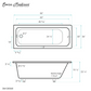 Voltaire 66 "x 36" Reversible Drain Drop-In Bathtub